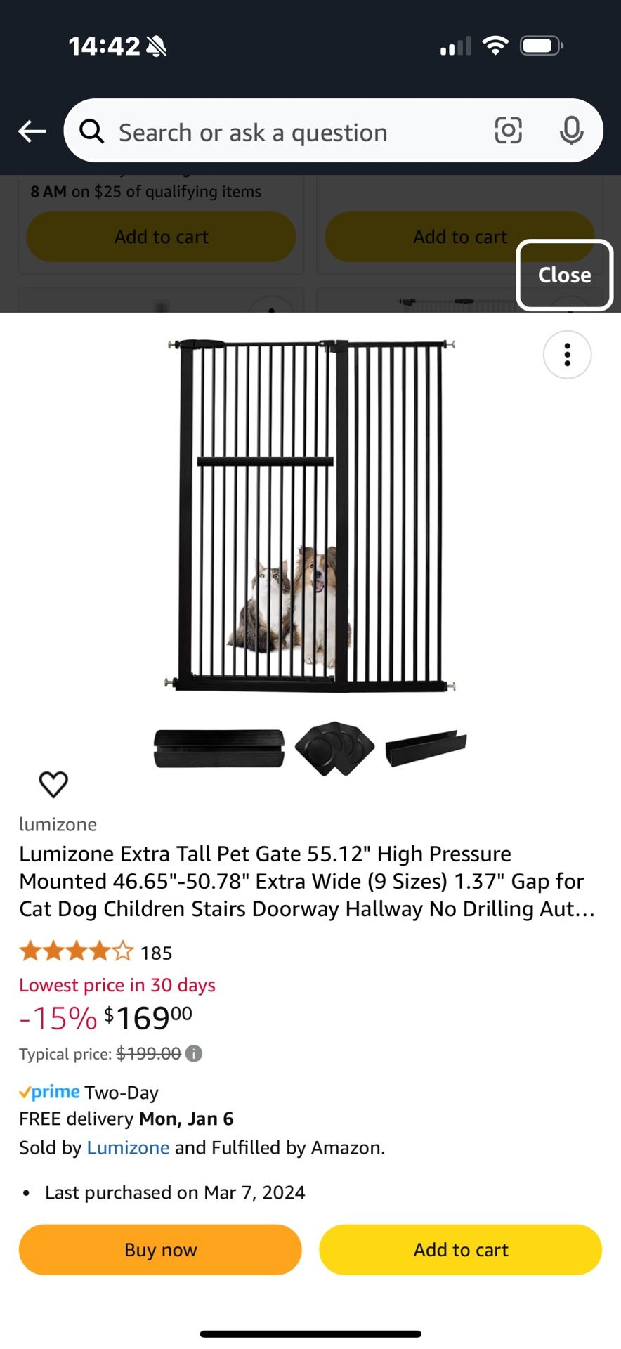 Lumizone Extra Tall Pet Gate 55.12" $90 Each
