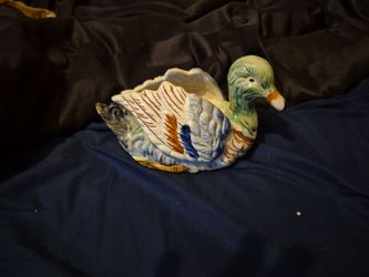 Vintage Hand-Painted Mallard Duck Planter
