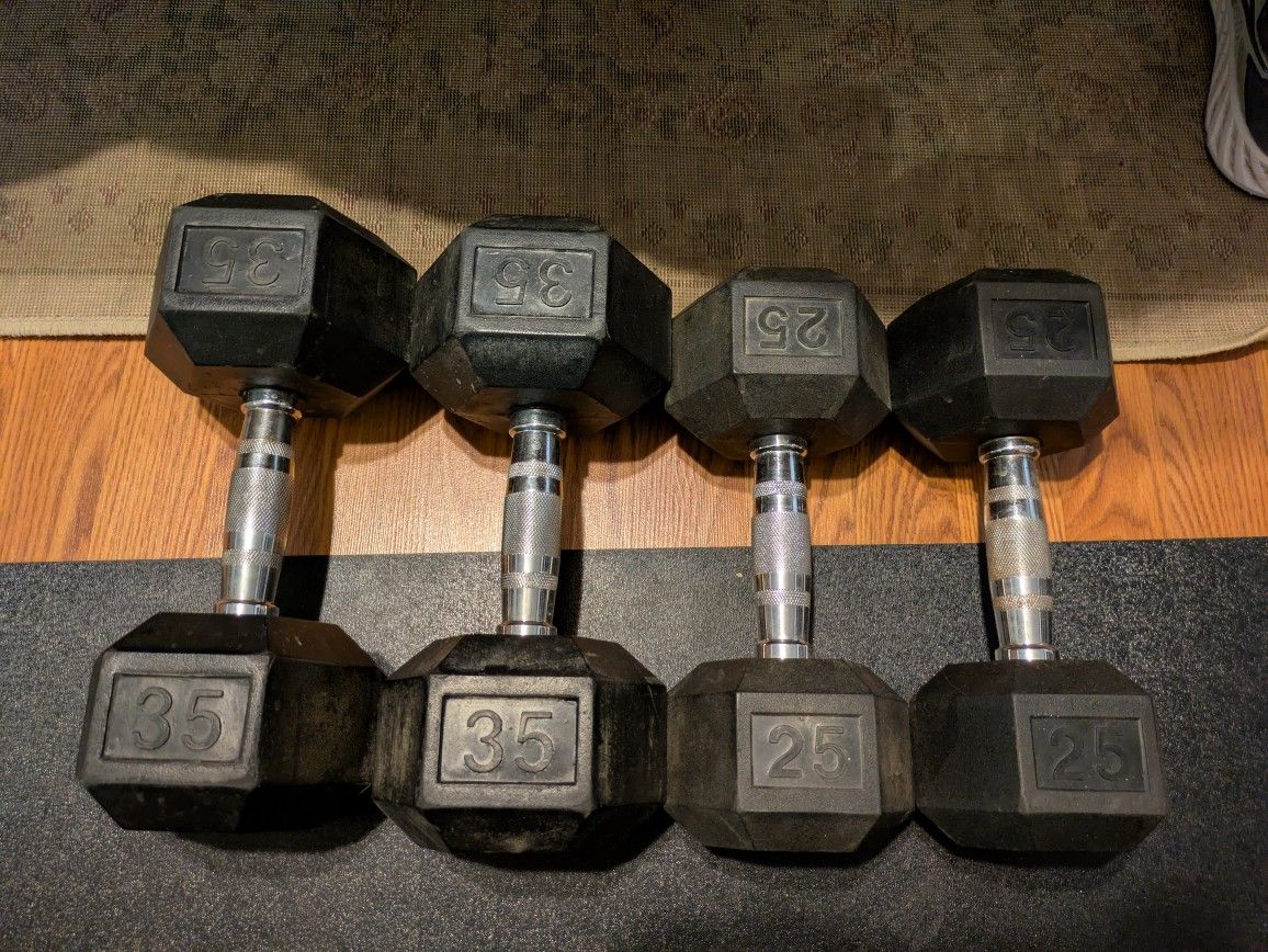 Rubber Hex Ergo-Grip Dumbbells
