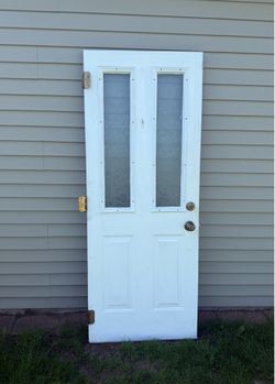 32" X 80" Steel Entry Door With Frosted Glass