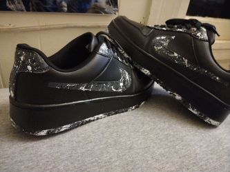 Nike Air Force 1 Black Marble Splatter Sneakers