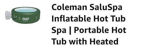 Coleman Saluspa Inflatable Hot tub In Box New