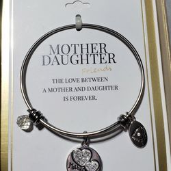 Stainless Steel Mother/Daughter Gold Plate Bracelet. 