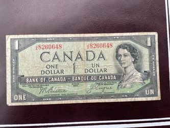 1954 Bank of Canada One Dollar Bill