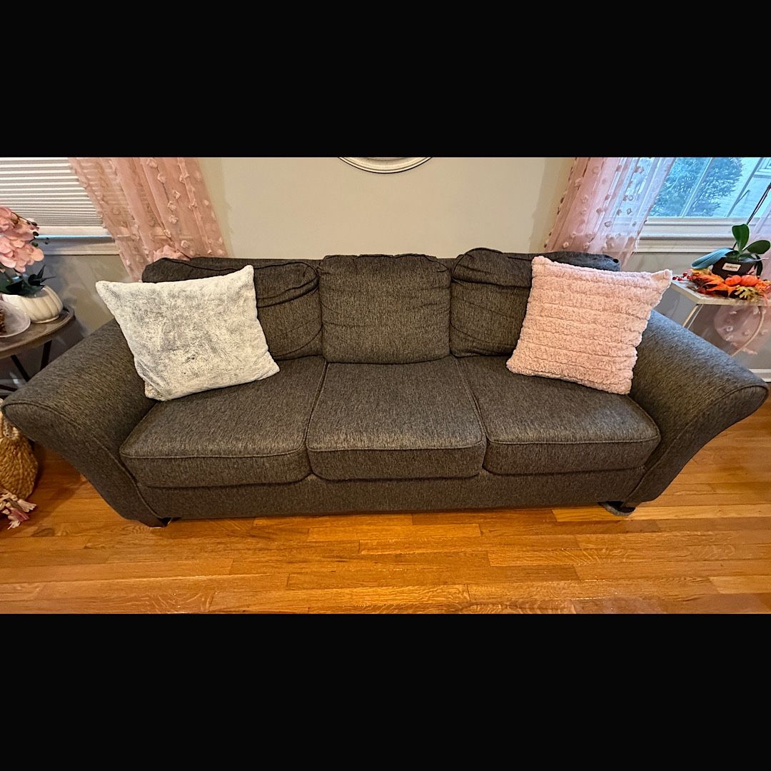 Beautiful Gray Sofa And Loveseat Couch Set