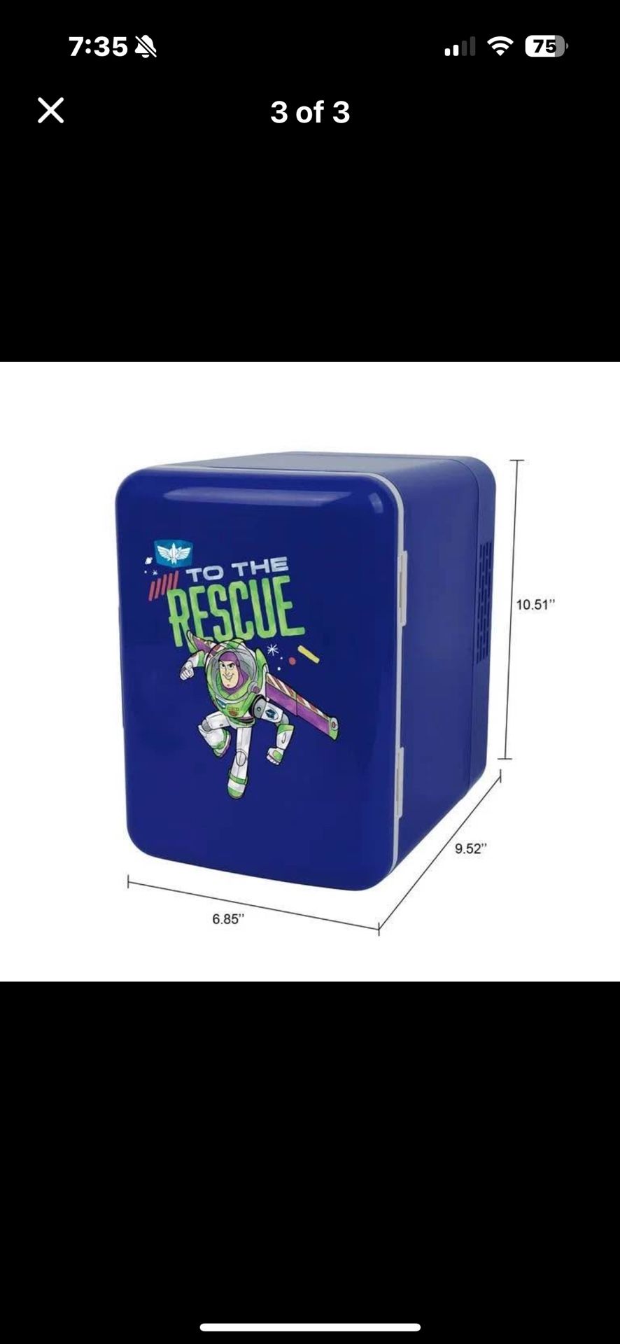 Toy Story 4L 6-Can Mini Fridge, Blue
