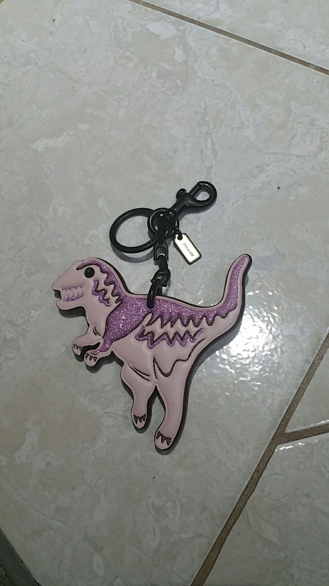 Coach rexy leather keychain