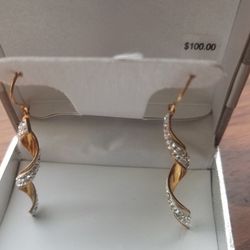 Rose Gold Plated Earrings With Zirconia 