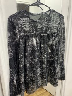 Silver & Black Mesh Shirt