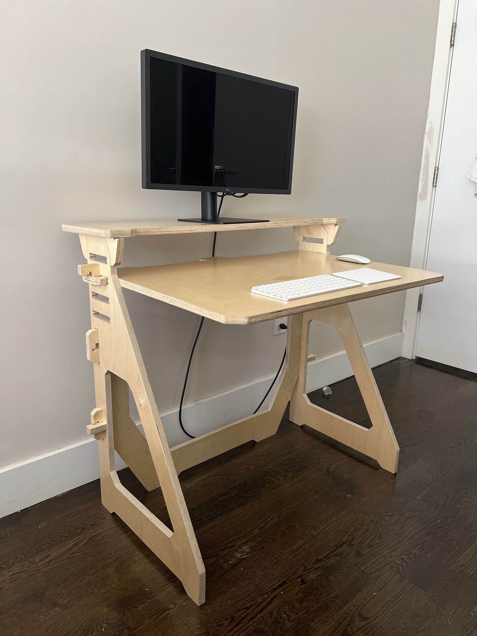 Work from Home Desks Sitting Desk - Birchwood Ply - Like New!