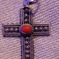 Beautiful .925 Silver Cross  2" Length 