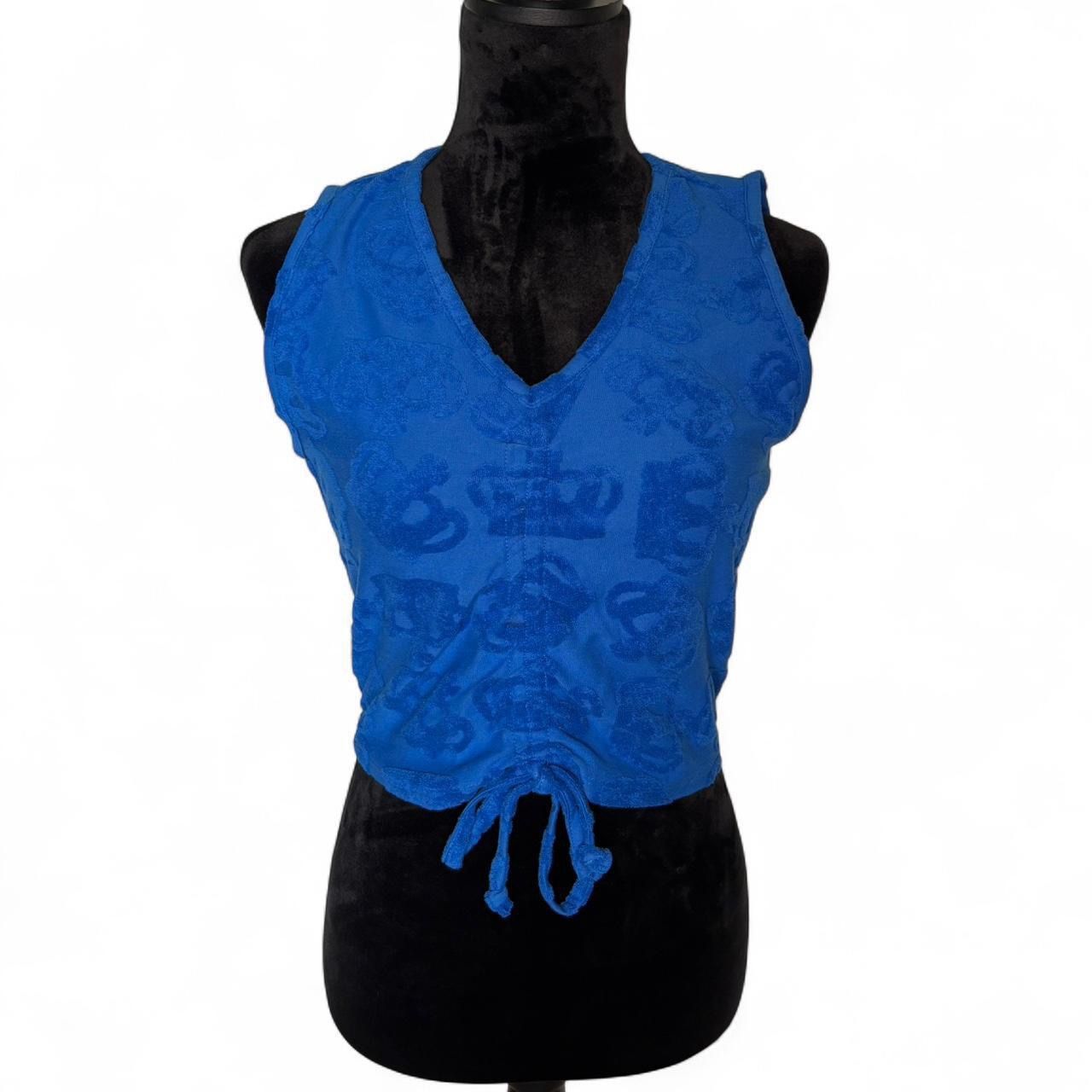 Juicy by Juicy Couture Royal Blue Ruched Terry Cloth Tank Top Size Medium