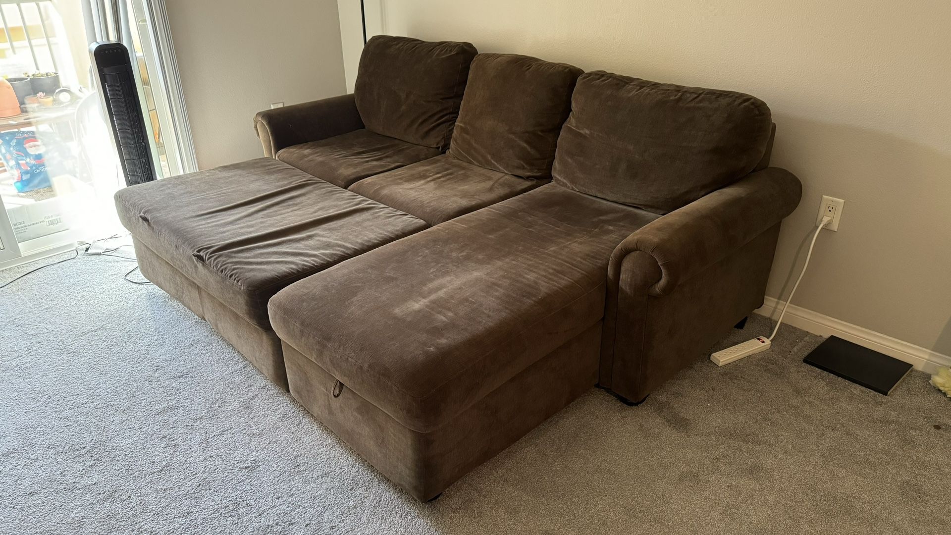 Storage Chaise Sofa, L-Shaped Couch