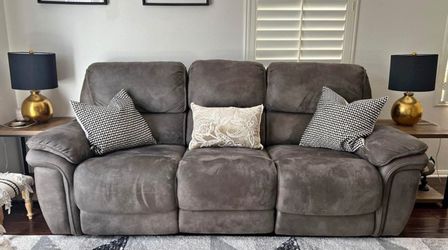Charcoal grey Recliner Sofa x 2