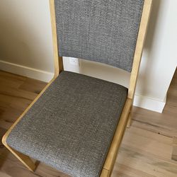 Wood Dining Chair with Gray Upholstered Seat - Threshold