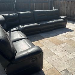 Recliner Sofa - 7 Seats - Faux Leather 