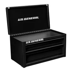 U.S. GENERAL Mini Steel Toolbox, Black