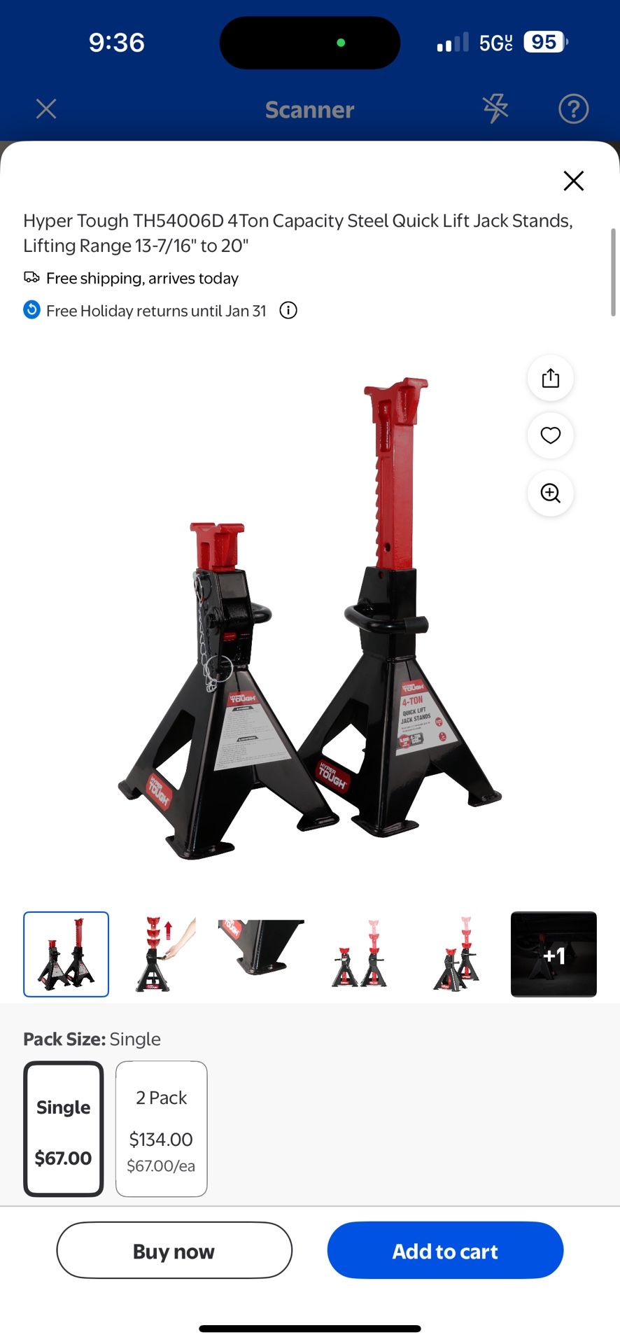 Hyper Tough 4-ton Jack Stands New In Box.