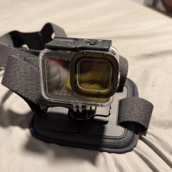GoPro 9 black with never used chesty mount and case.