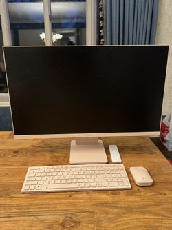 LG - 27" 60Hz Smart Monitor + Wireless Keyboard & Mouse - Pink