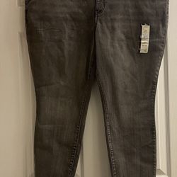 Brand New Ladies Light Gray Skinny High Rise Jeans Size 20 Petite 