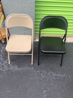 Metal chairs foldable black brown