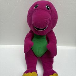 VINTAGE 1992 BARNEY PLAYSKOOL Plush Talking Toy Purple Dinosaur 18"