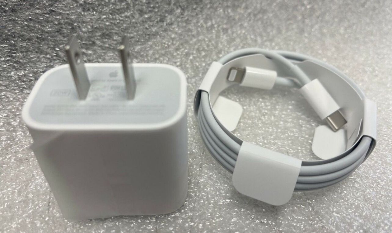 20W Genuine OEM Apple iPhone Fast Charger & USB-C Lightning Cable
