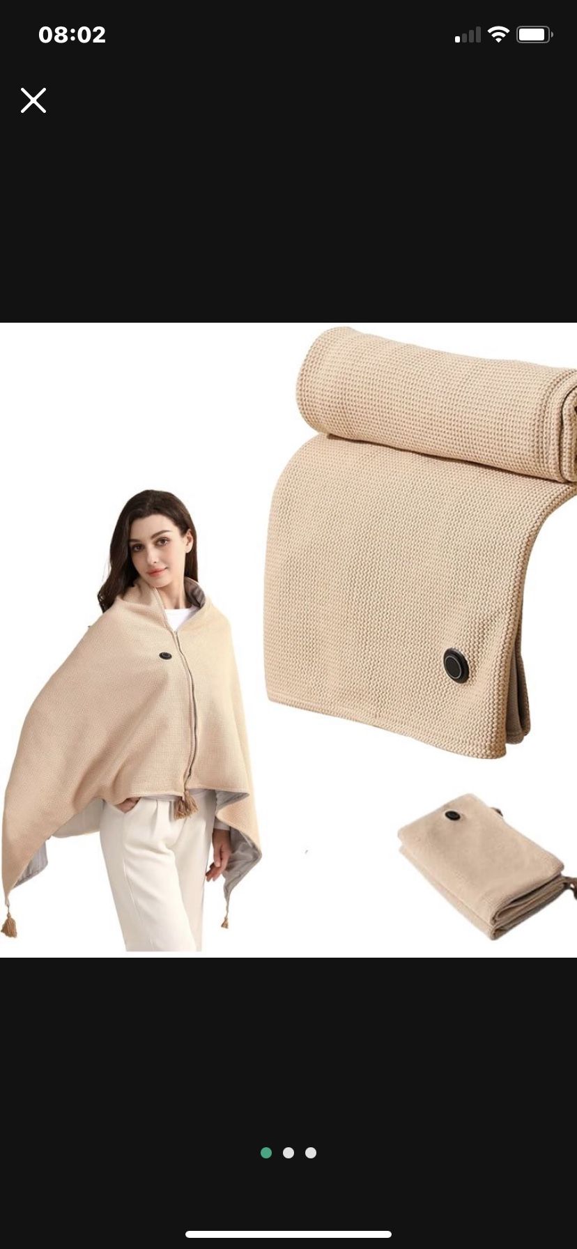 Women's portable heated shawl