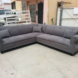 BRAND NEW 9x9ft SECTIONAL SOFAS, charcoal microfiber. CUSTOM made available