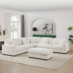 BRAND LARGE SECTIONAL COUCH WITH OTTOMAN INCLUDED