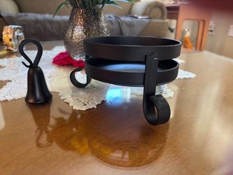 Vintage Retired PartyLite Black Candle Sniffer and Pillar Candle Holder. (Johnstown Ohio)