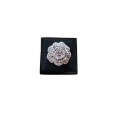 Size 7.5 Diamonique 925 Sterling Ruby CZ Cubic Zirconia Cluster Flower Ring