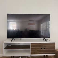 TV Stand For TV Up To 60inch - White / Rustic Brown 