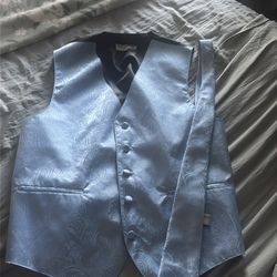 XS Vest and Tie Light Blue