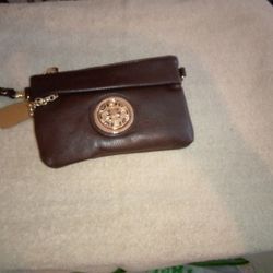 Mocha Wristlet With Strap