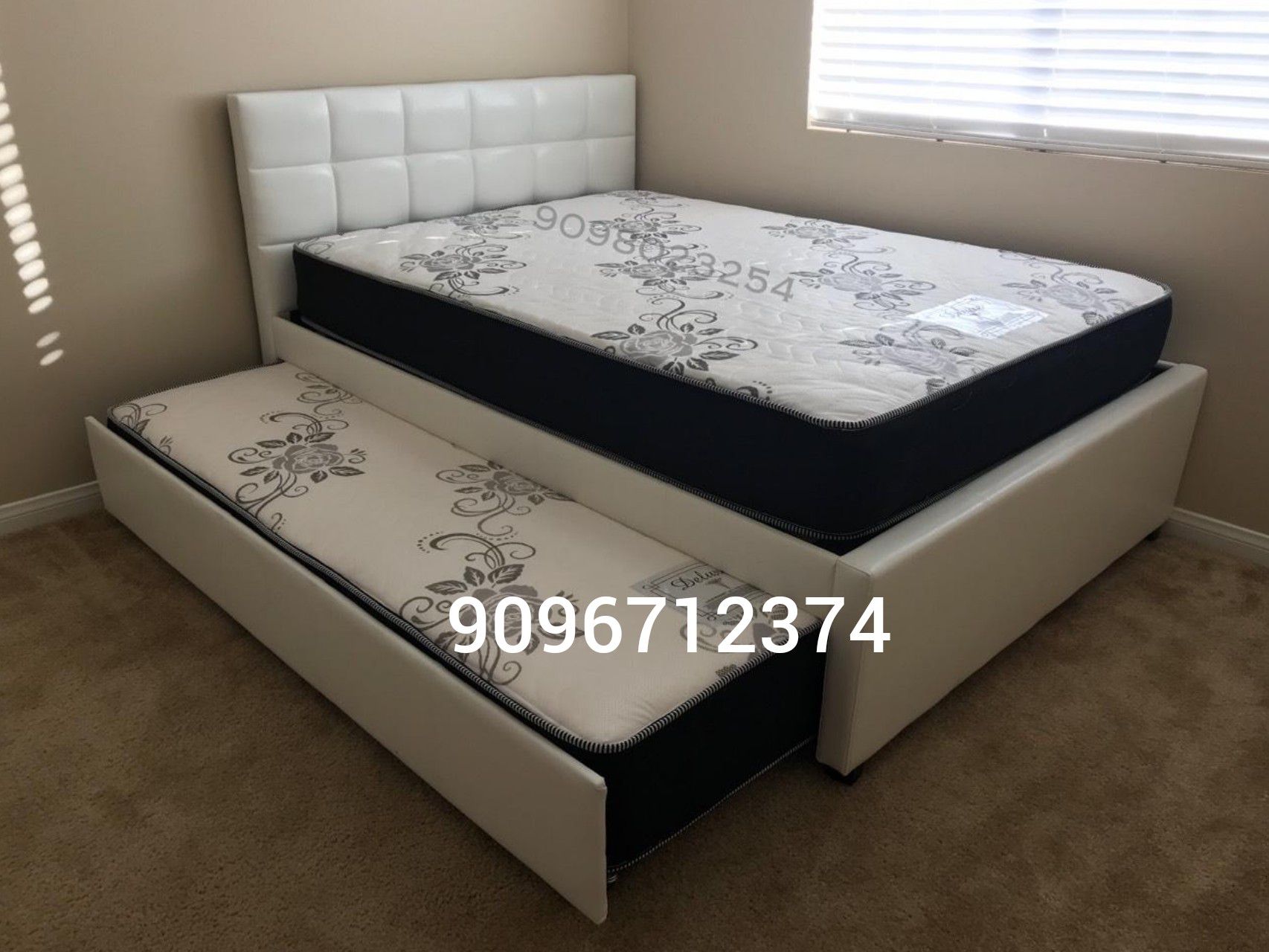 FULL/TWIN TRUNDLE BEDS W MATTRESSES INCLUDED.