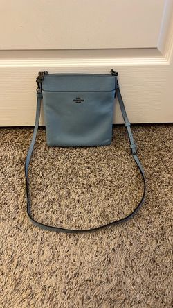 Coach Light Blue Leather Crossbody Shoulder Purse