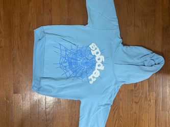 Sp5der Web Hoodie Light Blue