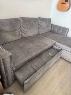 Grey sectional couch