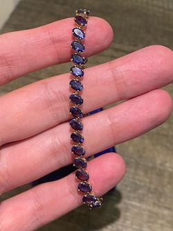 14K GOLD IOLITE GEM BRACELET