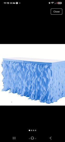 Baby blue table skirt for 4ft or 6ft table