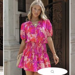 Vici Pink Floral Dress - Like New - S