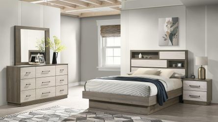 4 PC BEDROOM SET NEW IN BOX (MATTRESS AND CHEST SOLD SEPARATELY)