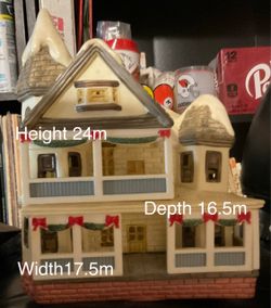 Ceramic Christmas Village House Figurine