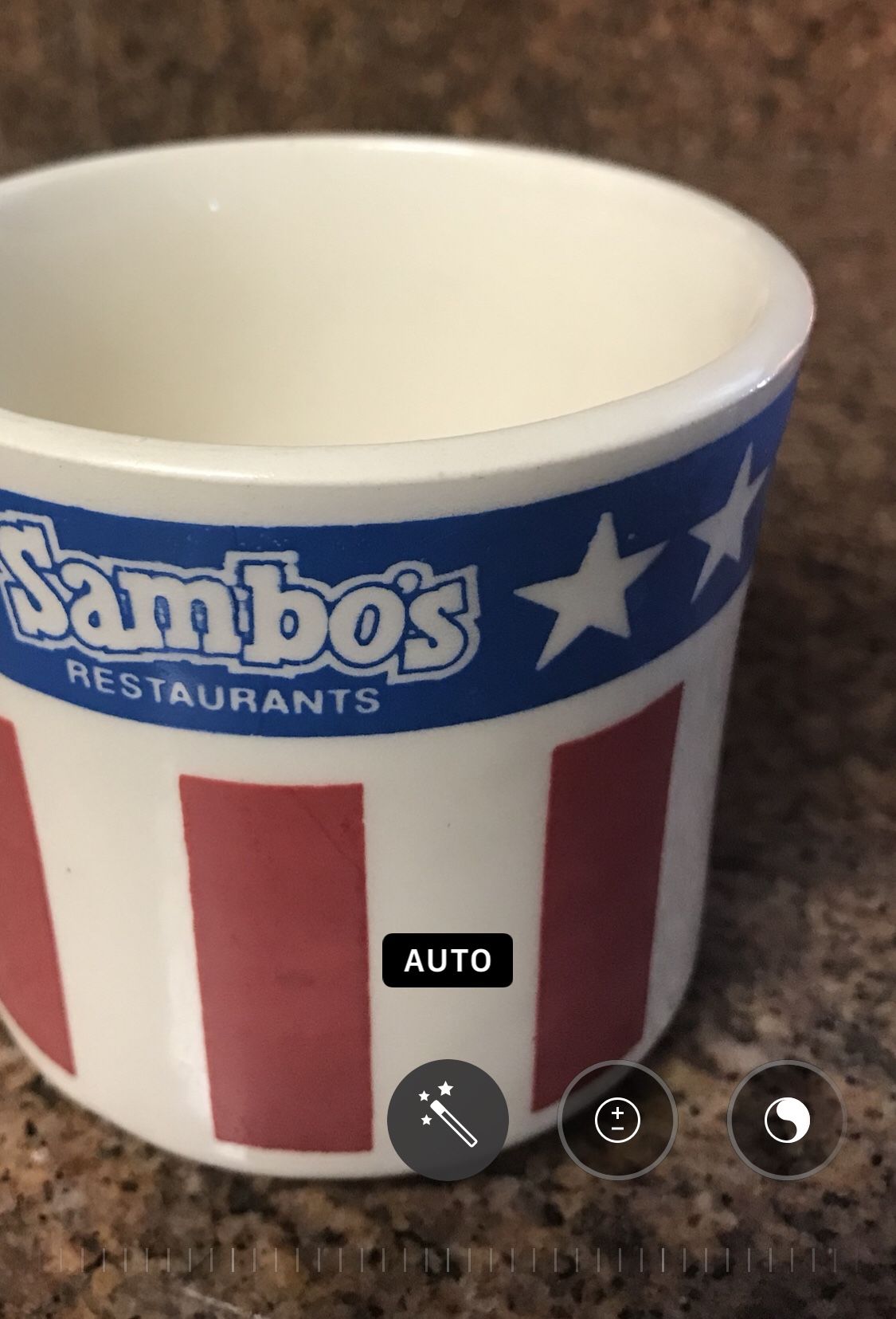 Vintage Sambo’s restaurant coffee cup