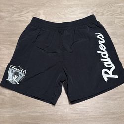 Size large - Mitchell and ness NFL raiders nylon shorts - football Nike sports adidas new era