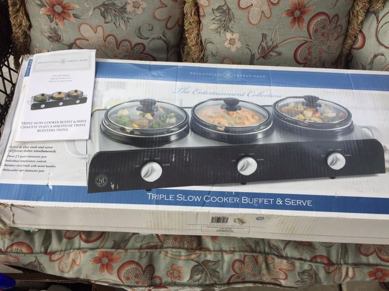 BELLA TRIPLE SLO COOKER BUFFET - household items - by owner