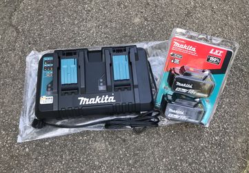 Makita 18-Volt 5.0Ah LXT Lithium-Ion Batteries and Dual Port Charger Starter Pack