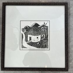 Framed Original Art -embossed. Cl Munbu  -14.5” X 15”